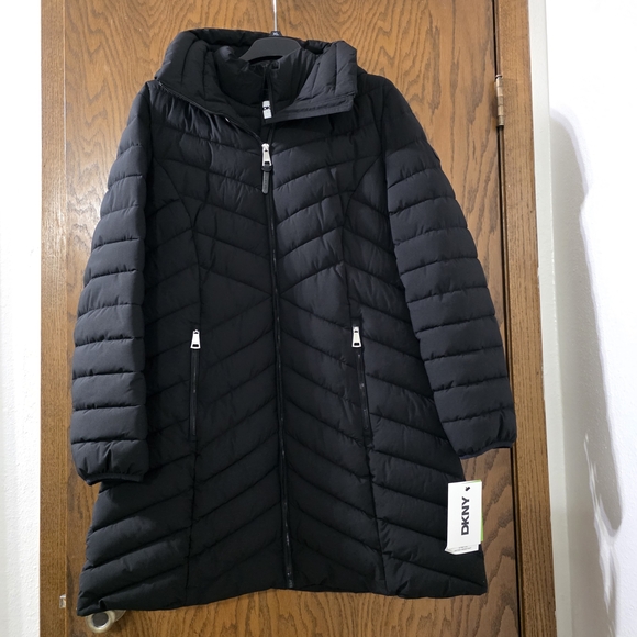 Dkny Jackets & Blazers - DKNY Black Puffer Coat Women Size XL